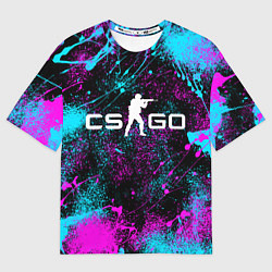 Футболка оверсайз мужская КС ГО НЕОН CS GO NEON, цвет: 3D-принт