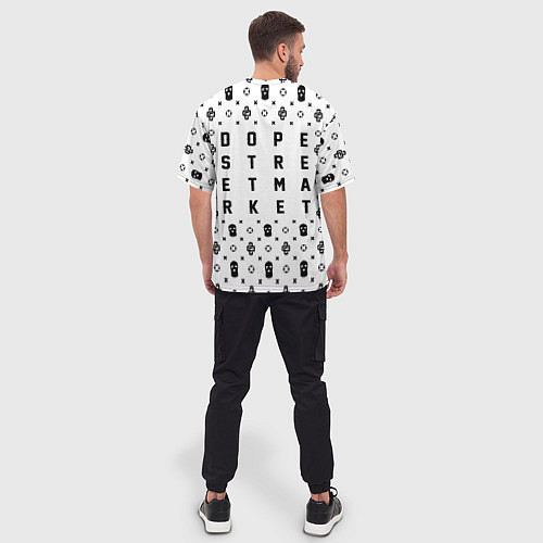 Мужская футболка оверсайз Узор White Dope Camo Dope Street Market / 3D-принт – фото 4