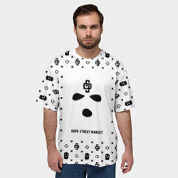 Футболка оверсайз мужская Узор White Phantom Ski Mask Dope Street Market, цвет: 3D-принт — фото 2