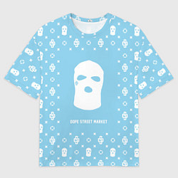 Мужская футболка оверсайз Узор Sky Blue Ski Mask Dope Street Market
