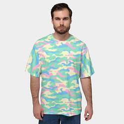 Футболка оверсайз мужская Камуфляж пастельные цвета, цвет: 3D-принт — фото 2