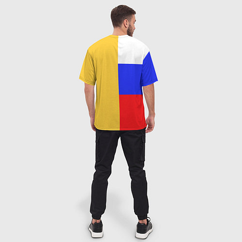 Мужская футболка оверсайз Имперское знамя ТРИКОЛОР / 3D-принт – фото 4