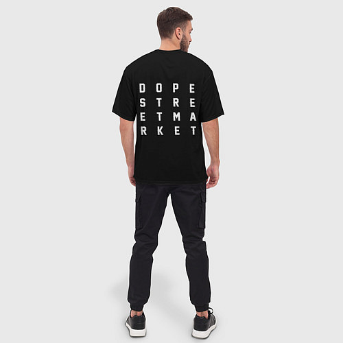 Мужская футболка оверсайз Узор Black Orlani Jeans Dope Street Market / 3D-принт – фото 4