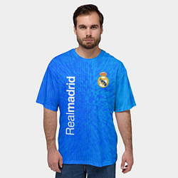 Футболка оверсайз мужская Реал мадрид real madrid abstraction, цвет: 3D-принт — фото 2