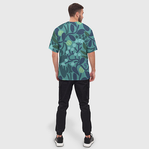 Мужская футболка оверсайз Запутанные растения / 3D-принт – фото 4