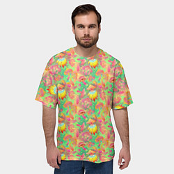 Футболка оверсайз мужская Магические Грибы Психоделика, цвет: 3D-принт — фото 2