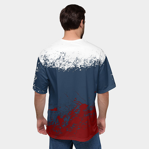 Мужская футболка оверсайз Россия - краски / 3D-принт – фото 4