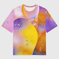 Мужская футболка оверсайз Градиент Яркие Пузыри