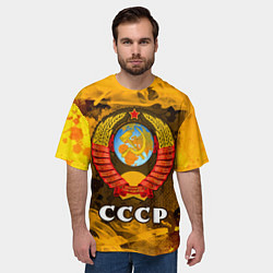 Футболка оверсайз мужская СОВЕТСКИЙ СОЮЗ - ГЕРБ - Пламя, цвет: 3D-принт — фото 2