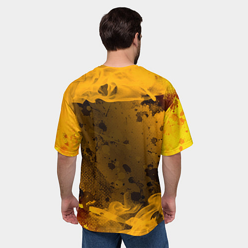 Мужская футболка оверсайз СОВЕТСКИЙ СОЮЗ - ГЕРБ - Пламя / 3D-принт – фото 4