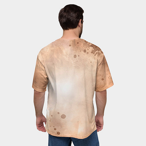 Мужская футболка оверсайз Нэко мяу / 3D-принт – фото 4