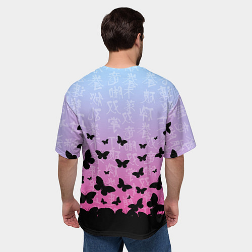 Мужская футболка оверсайз EXO БАБОЧКИ / 3D-принт – фото 4