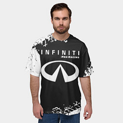 Футболка оверсайз мужская ИНФИНИТИ Pro Racing Следы Шин, цвет: 3D-принт — фото 2