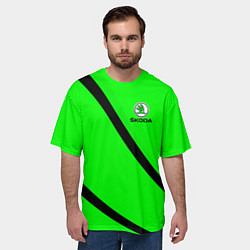 Футболка оверсайз мужская SKODA Логотип, цвет: 3D-принт — фото 2