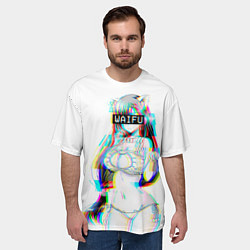 Футболка оверсайз мужская Кошкодевочка Waifu, цвет: 3D-принт — фото 2
