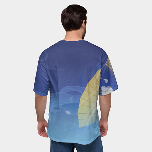 Мужская футболка оверсайз Ayaka Genshin Impact / 3D-принт – фото 4