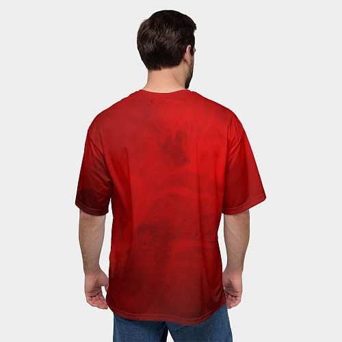 Мужская футболка оверсайз Cyborg music / 3D-принт – фото 4