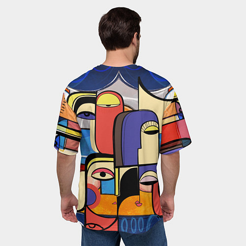 Мужская футболка оверсайз Глазки - арт / 3D-принт – фото 4