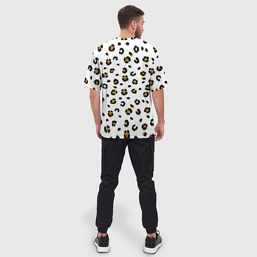 Мужская футболка оверсайз Пятна леопарда leopard spots / 3D-принт – фото 4