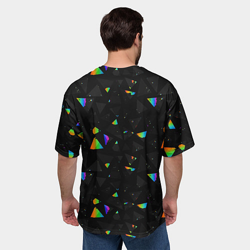 Мужская футболка оверсайз Белый длинный кот / 3D-принт – фото 4