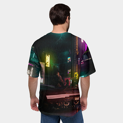 Мужская футболка оверсайз Judy cyberpunk2077 / 3D-принт – фото 4