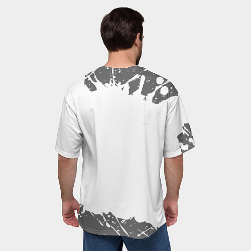 Мужская футболка оверсайз БЭНКСИ - КРЫСА И СЕРДЕЧКО Брызги / 3D-принт – фото 4