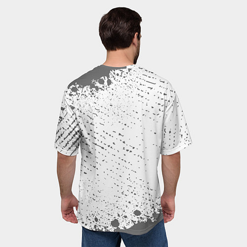 Мужская футболка оверсайз БЭНКСИ - ОБЕЗЬЯНА - Брызги / 3D-принт – фото 4