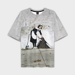 Мужская футболка оверсайз Banksy - Бэнкси уборщица