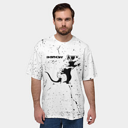 Футболка оверсайз мужская Banksy крыса в очках, цвет: 3D-принт — фото 2