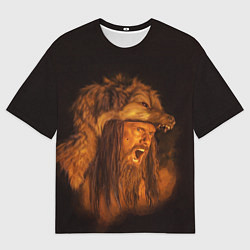 Футболка оверсайз мужская Амлет в волке, цвет: 3D-принт