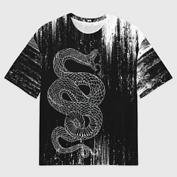 Футболка оверсайз мужская Snake Краски Змея ЧБ, цвет: 3D-принт