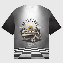 Мужская футболка оверсайз Путешествие на джипе