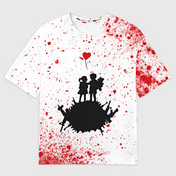 Футболка оверсайз мужская BANKSY - МАЛЬЧИК И ДЕВОЧКА Арт, цвет: 3D-принт
