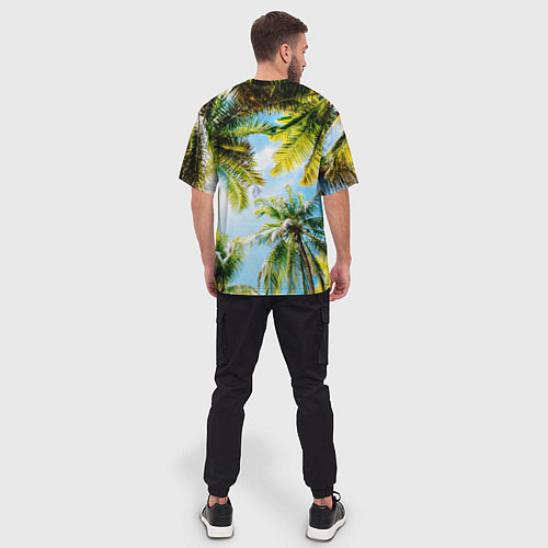Мужская футболка оверсайз Пальмы под солнцем / 3D-принт – фото 4
