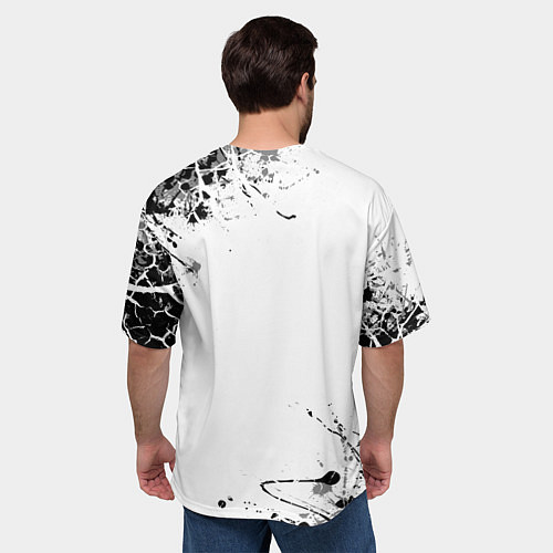 Мужская футболка оверсайз Lexus texture Трещины / 3D-принт – фото 4