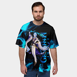 Футболка оверсайз мужская Kamisato Ayato Камисато Аято, цвет: 3D-принт — фото 2
