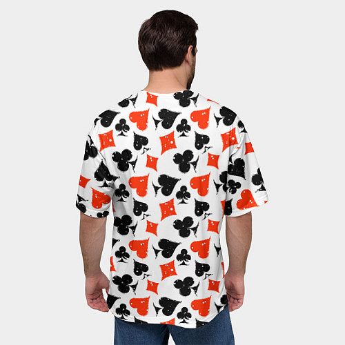 Мужская футболка оверсайз Пика, Черва, Крестя, Бубна / 3D-принт – фото 4