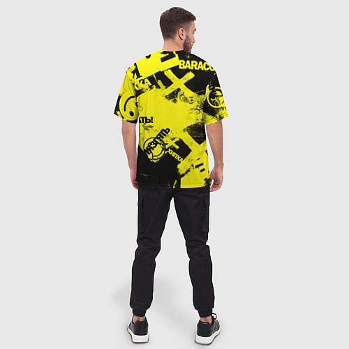 Мужская футболка оверсайз Черно-желтый беспредел / 3D-принт – фото 4