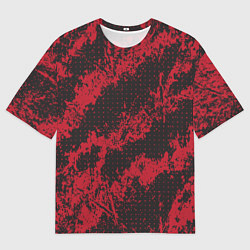 Футболка оверсайз мужская КРАСНАЯ ГРЯЗЬ RED GRUNGE, цвет: 3D-принт