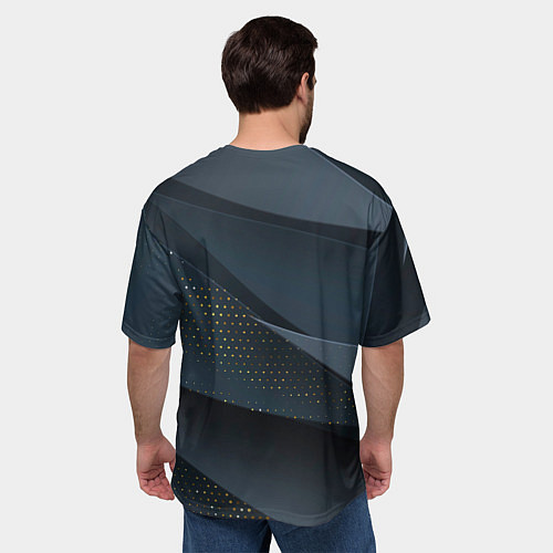 Мужская футболка оверсайз Абстракция с темным фоном / 3D-принт – фото 4