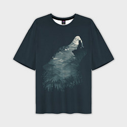 Мужская футболка оверсайз Душа природы - волк