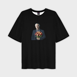 Мужская футболка оверсайз Валерий Меладзе с цветами