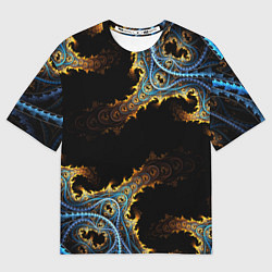 Футболка оверсайз мужская Огненные фракталы 3d, цвет: 3D-принт