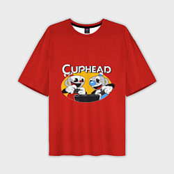 Мужская футболка оверсайз Cuphead and Mugman Gamers
