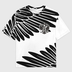 Футболка оверсайз мужская ГЕРБ РОССИИ КРЫЛЬЯ СВОБОДЫ, цвет: 3D-принт