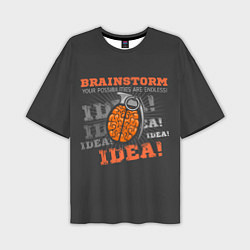 Футболка оверсайз мужская Мозговой Штурм Brainstorm, цвет: 3D-принт
