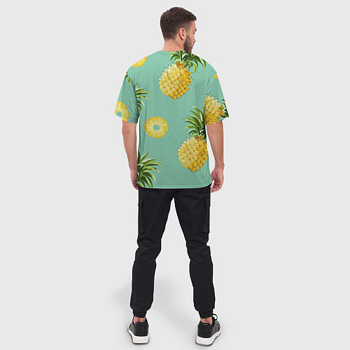 Мужская футболка оверсайз Большие ананасы / 3D-принт – фото 4