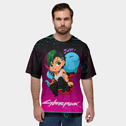 Футболка оверсайз мужская Judy art cyberpunk2077, цвет: 3D-принт — фото 2
