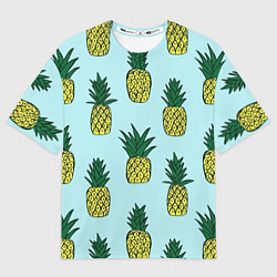 Футболка оверсайз мужская Рисунок ананасов, цвет: 3D-принт