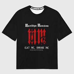 Футболка оверсайз мужская Marilyn Manson MM, цвет: 3D-принт